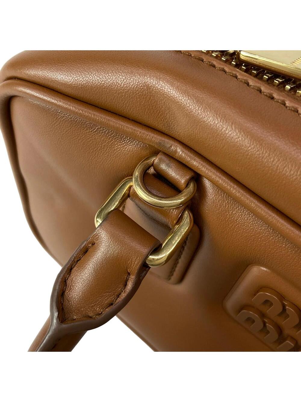Miumiu Arkady Brown Leather Handbag #301808M21B - Picture 15 of 15